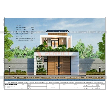 Mẫu bản vẽ thiết kế biệt thự p00019 - T2- ĐL